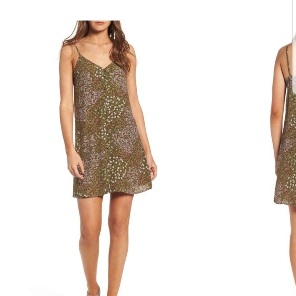 BP Patchwork Floral Button Front Cami Dress